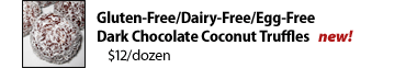 Gluten-Free/Egg-Free/Dairy-Free Dark Chocolate Coconut Truffles